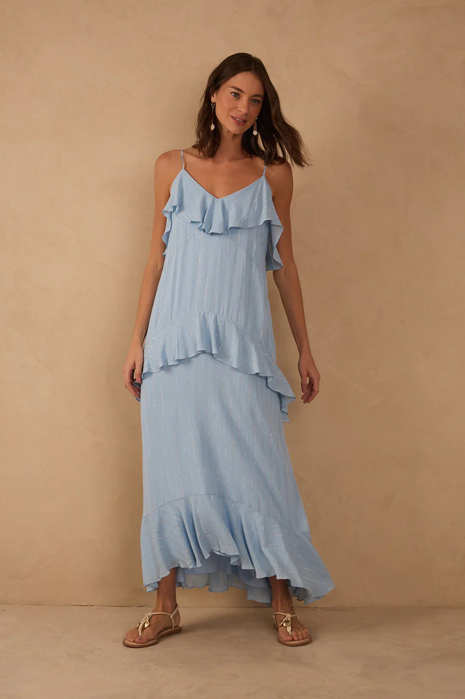 Vestido Longo Lurex com Babados – Dress To