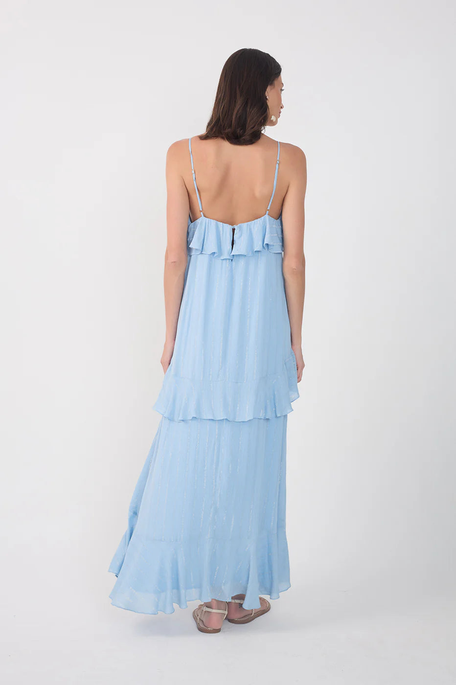 Vestido Longo Lurex com Babados – Dress To