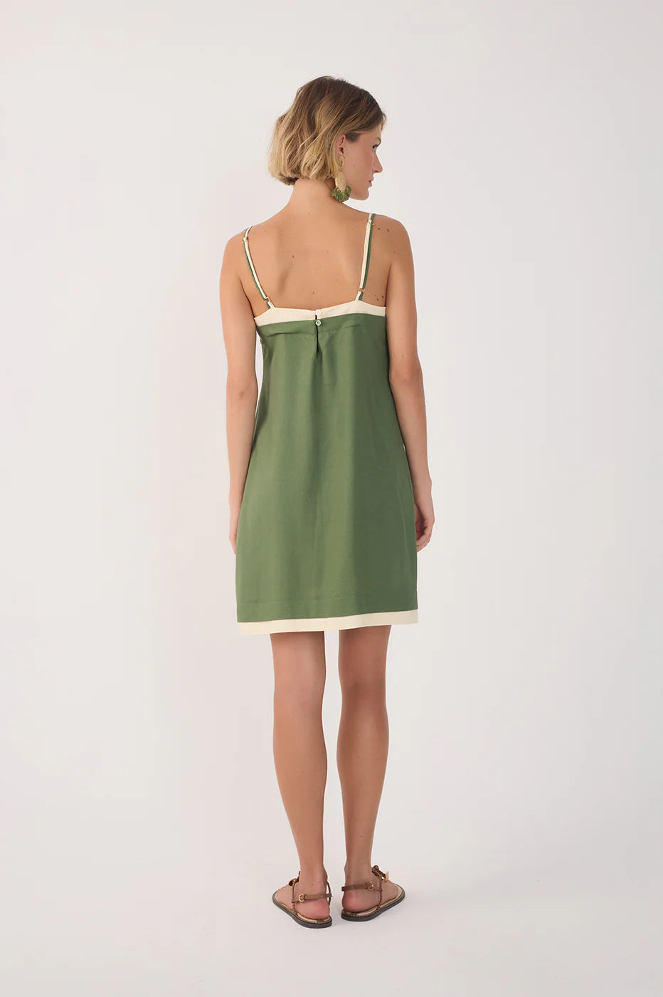 Vestido Curto em Linho Sobreposto Verde Coco – Dress To