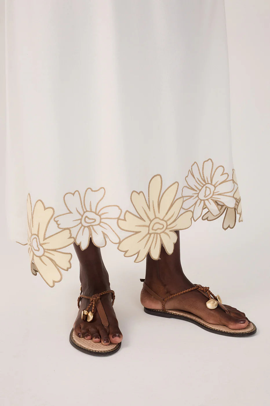 Vestido Cropped em Linho Bordado Off-White – Dress To