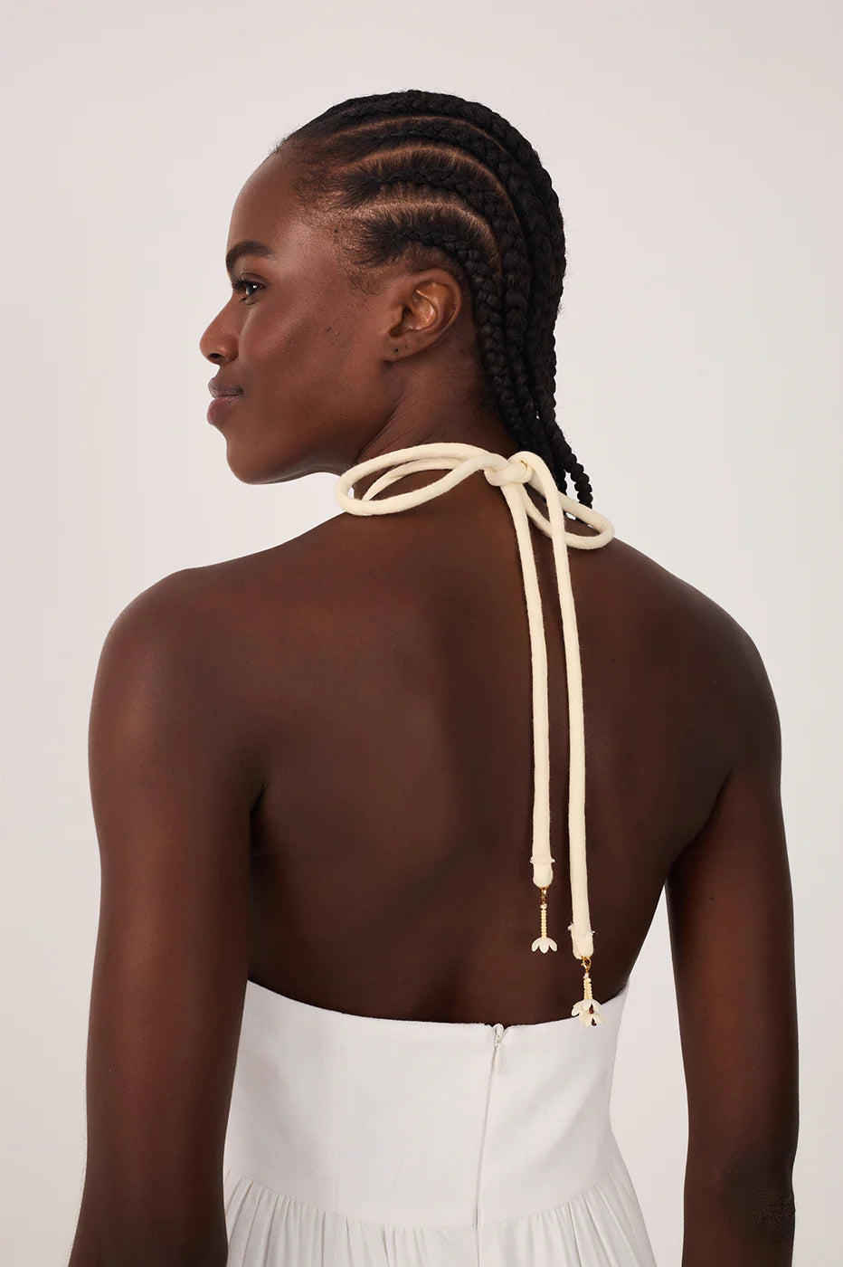 Vestido Cropped em Linho Bordado Off-White – Dress To