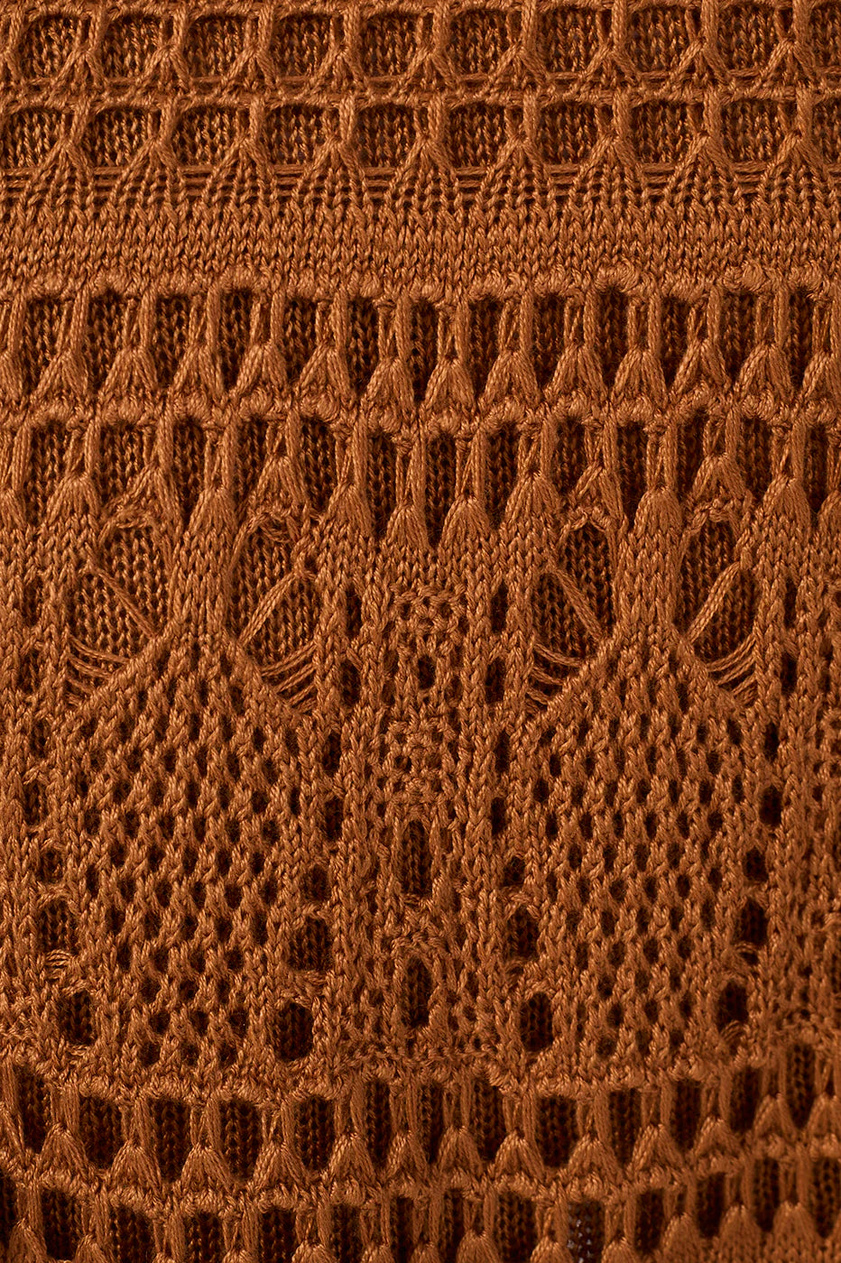 Vestido Comprido em Tricot Aberto com Decote em V Castanho - Dress To