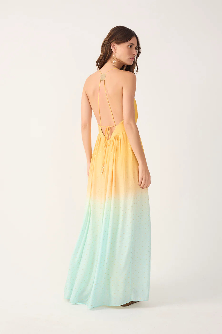 Vestido Bicolor Nascente Decote V Lurex - Dress To