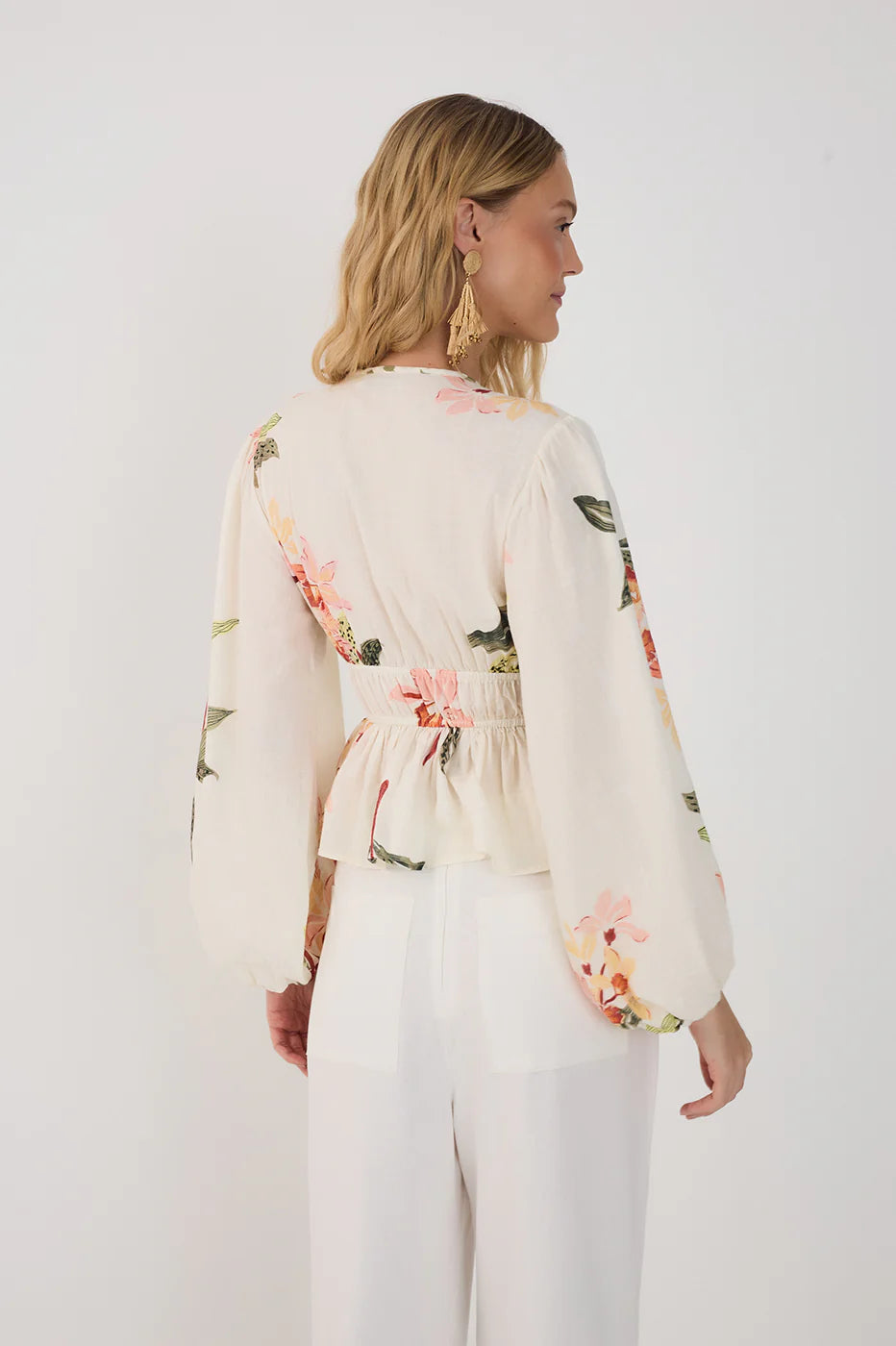 Blusa de Manga Bufante Verdejar Off-White – Dress To