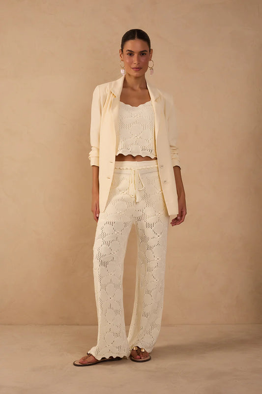 Calça Tricot Calmaria Bege Concha – Dress To