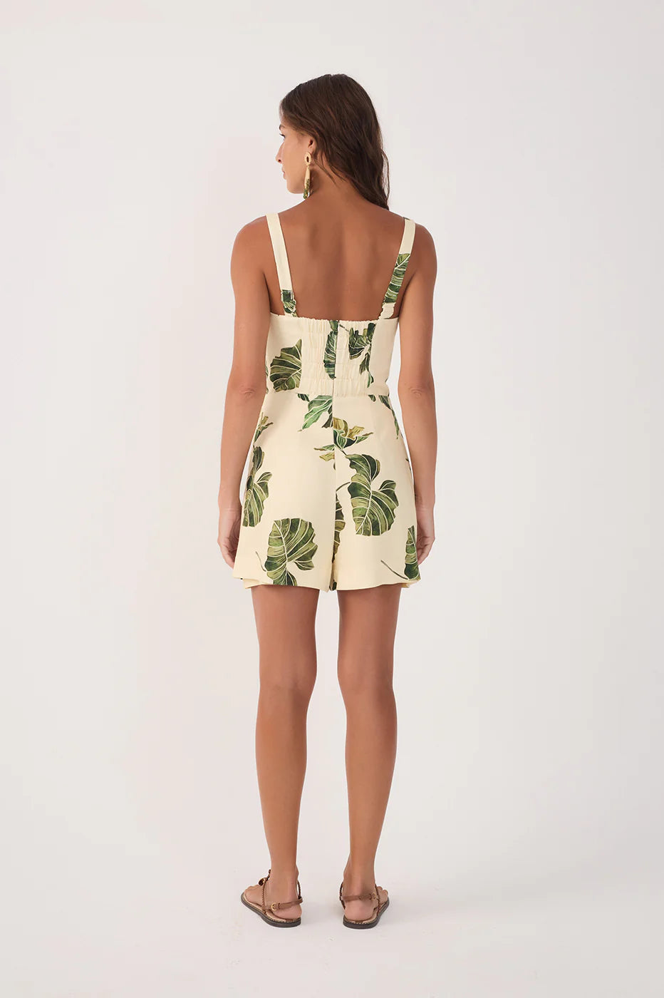 Macaquinho em Linho Estampa Folhar – Dress To