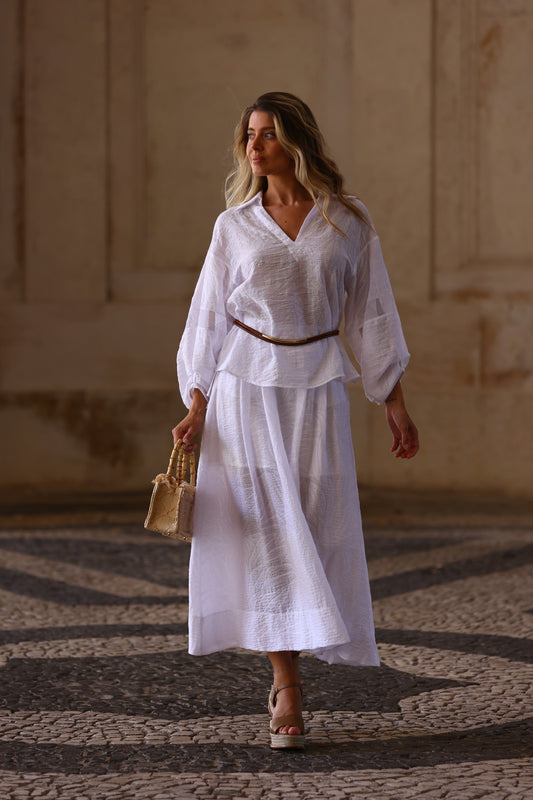 Blusa ampla em tecido translúcido - Simona Corsellini