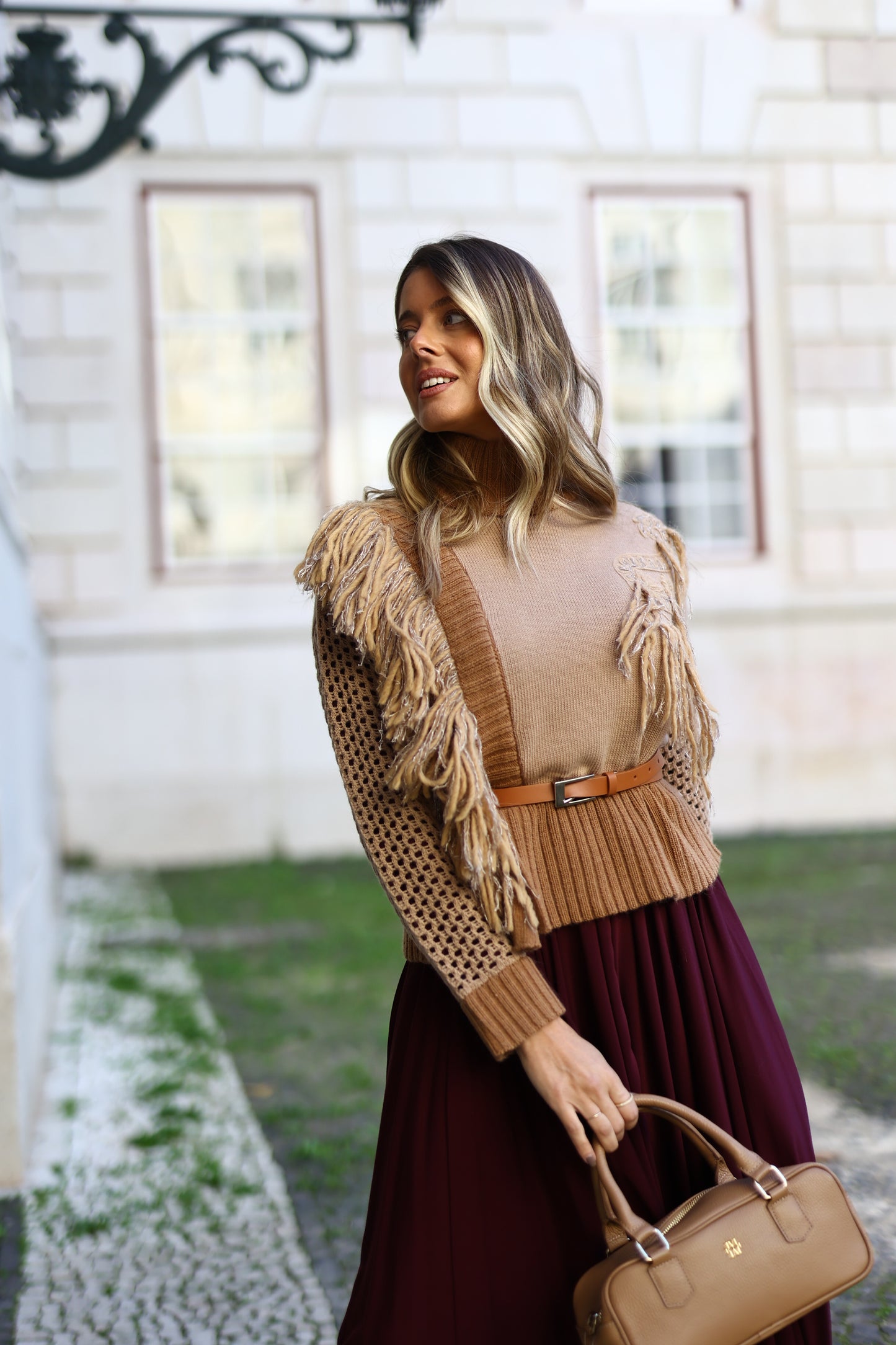 Camisola em Tricô com Franjas - Simona Corsellini