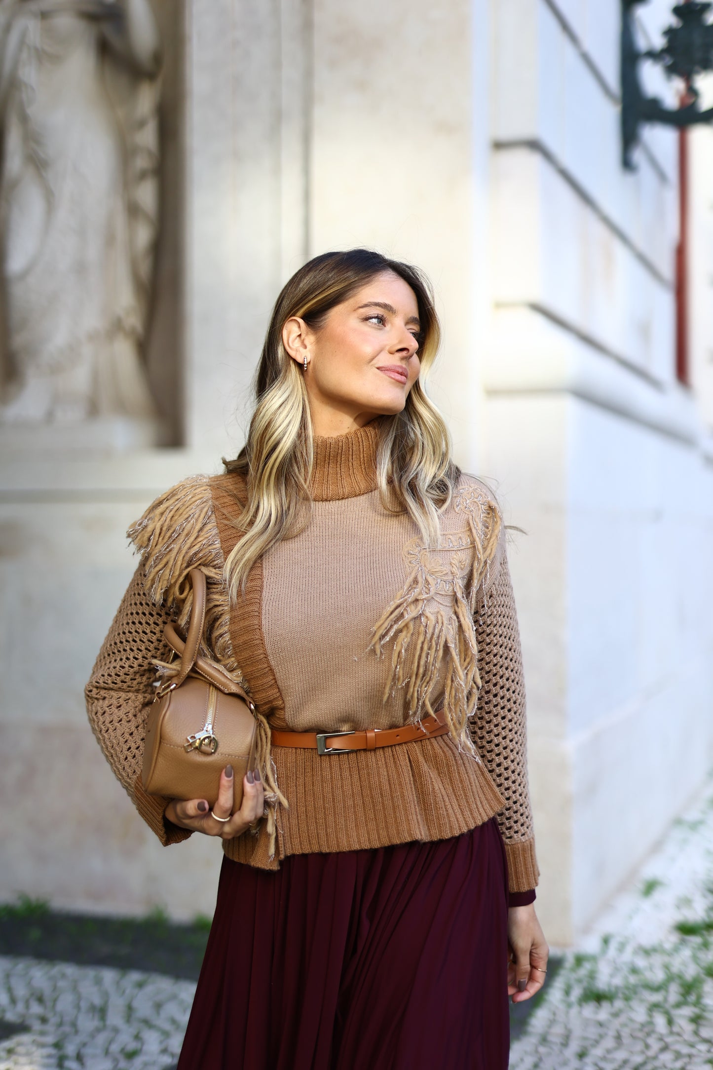 Camisola em Tricô com Franjas - Simona Corsellini