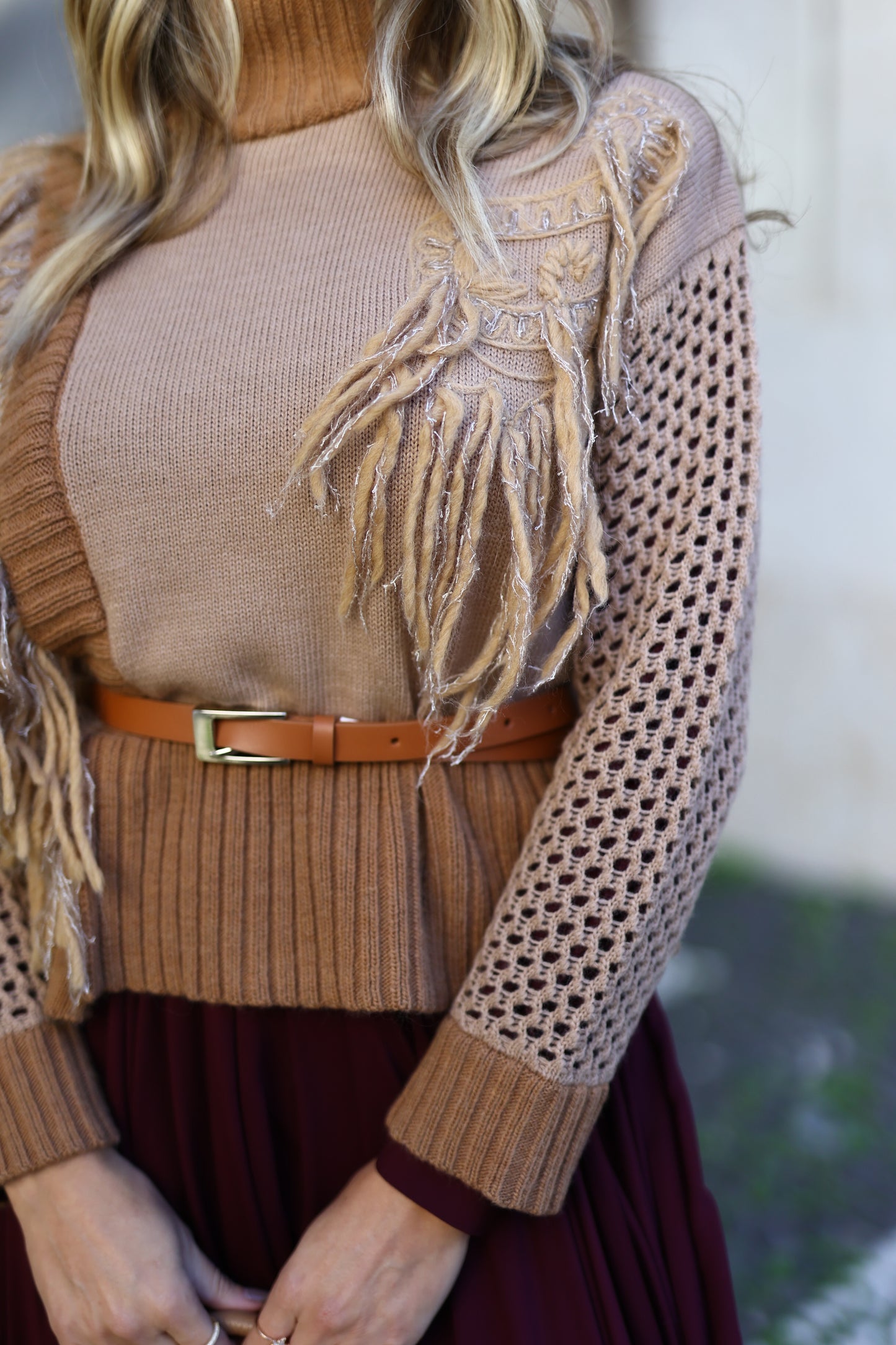 Camisola em Tricô com Franjas - Simona Corsellini