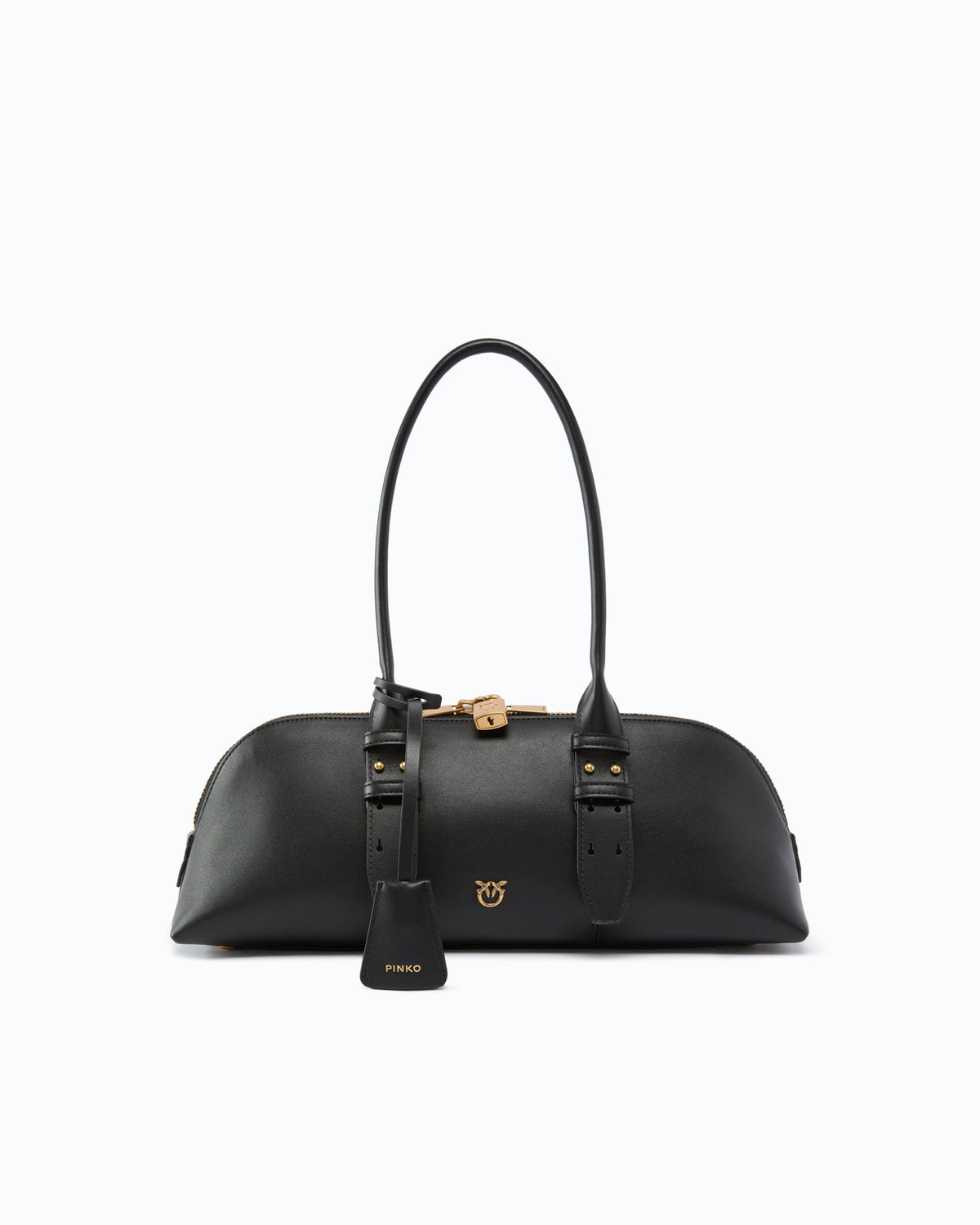 Mala Escape Bag Horizontal Grande em Pele – Pinko - Preto