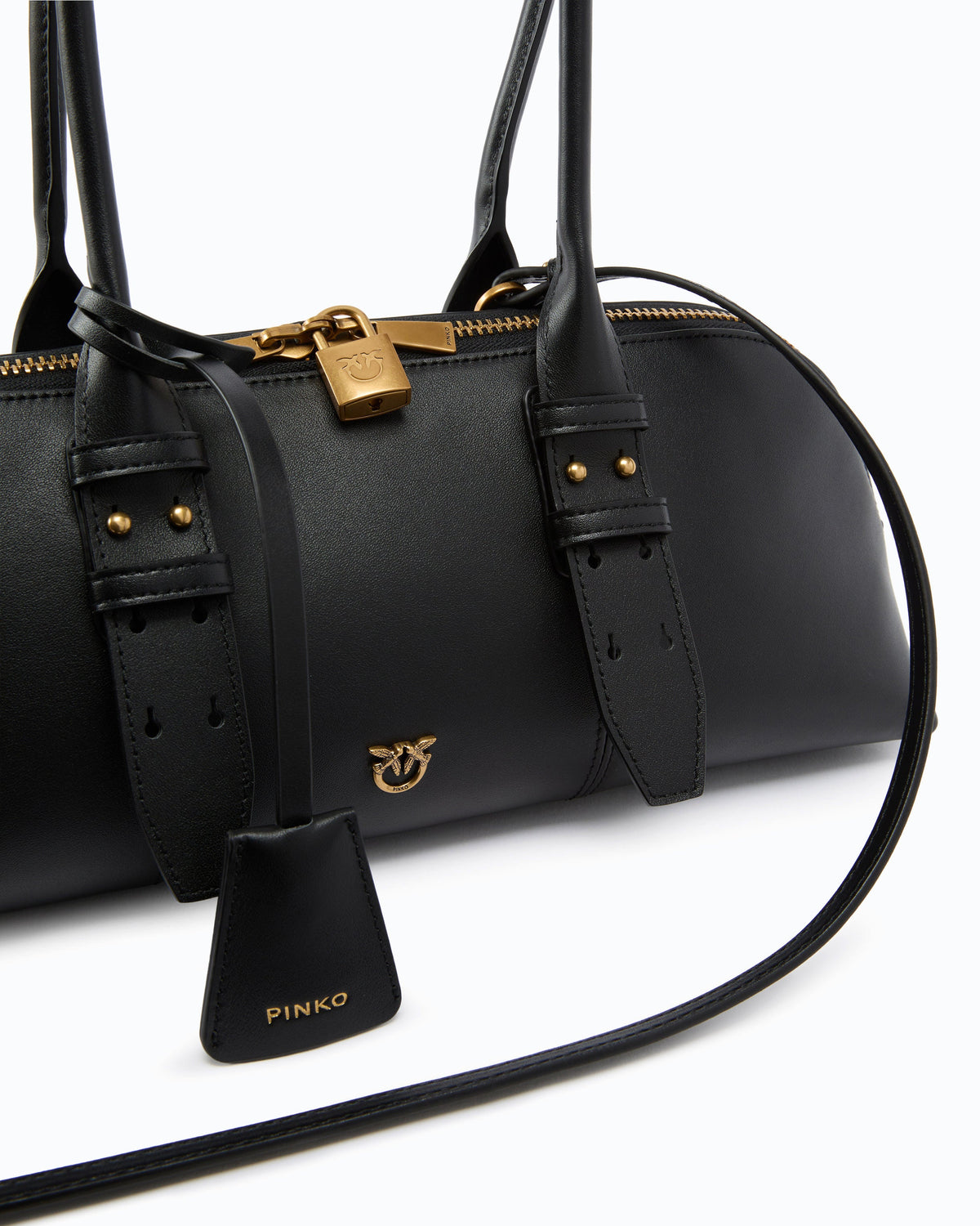 Mala Escape Bag Horizontal Grande em Pele – Pinko - Preto