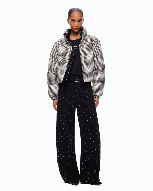 Blusão Acolchoado em Tweed com Mangas Removíveis - Pinko