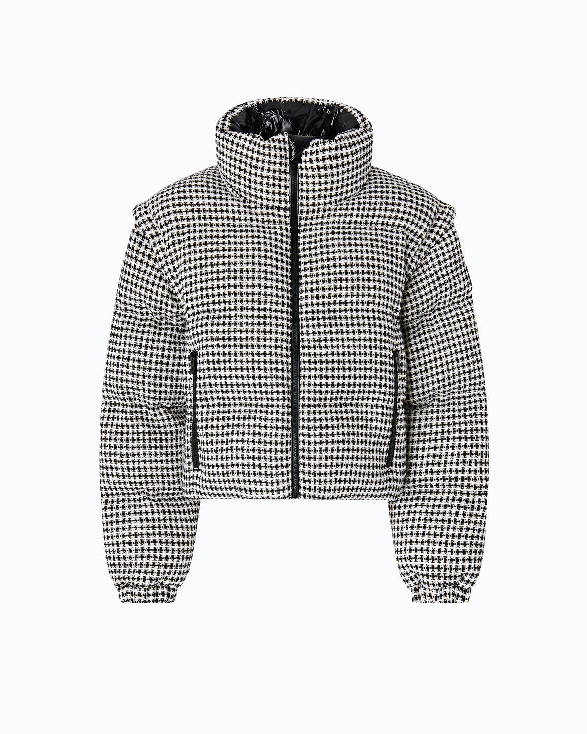 Blusão Acolchoado em Tweed com Mangas Removíveis - Pinko