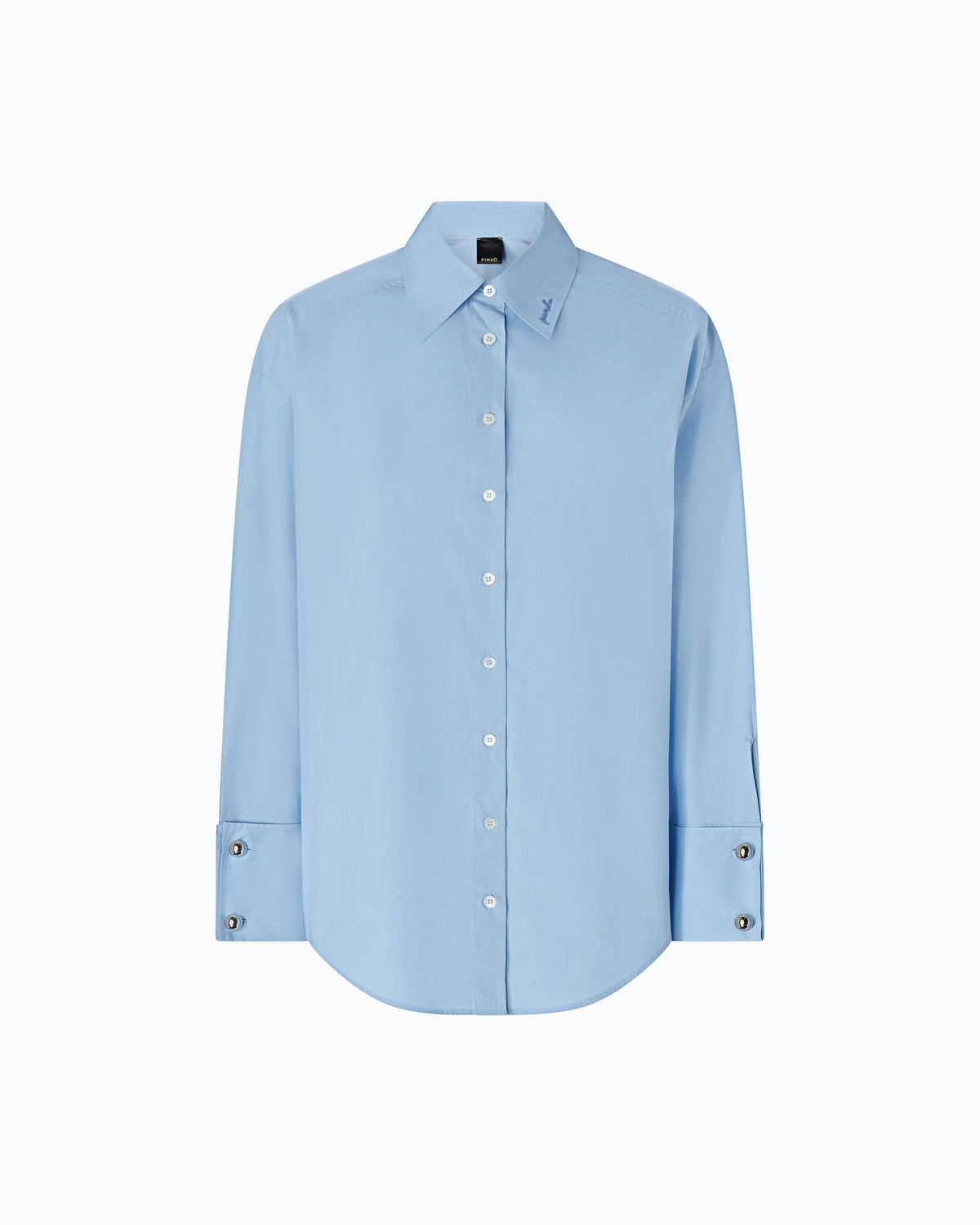 Camisa de Algodão “Quiet Is The New Punk” – Pinko - Azul Scenic