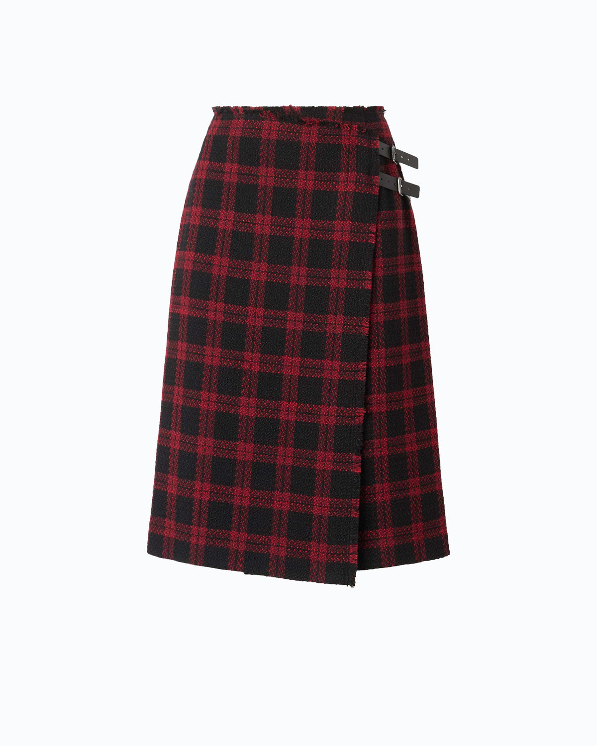 Saia Envelope Midi com Padrão Xadrez – Pinko - Preto/Vermelho