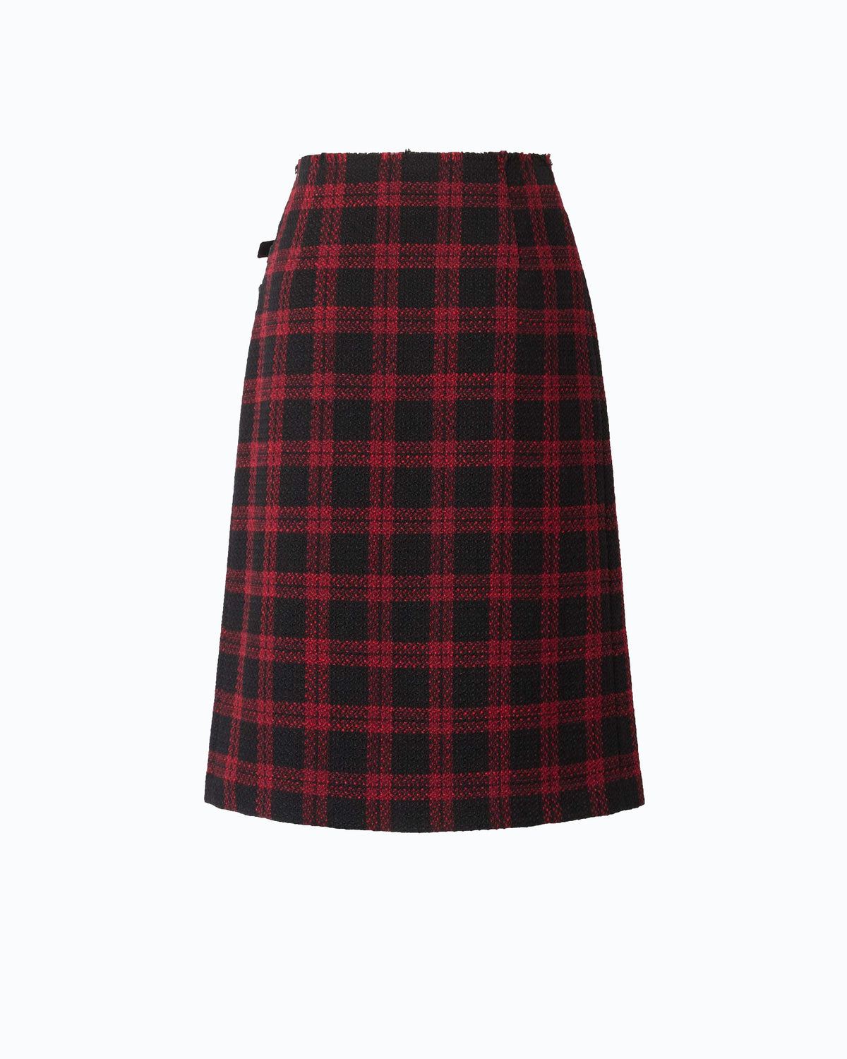 Saia Envelope Midi com Padrão Xadrez – Pinko - Preto/Vermelho