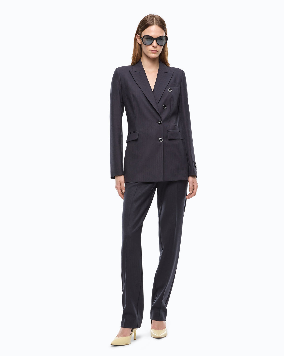 Blazer Trespassado Slim Fit em Lã - Pinko