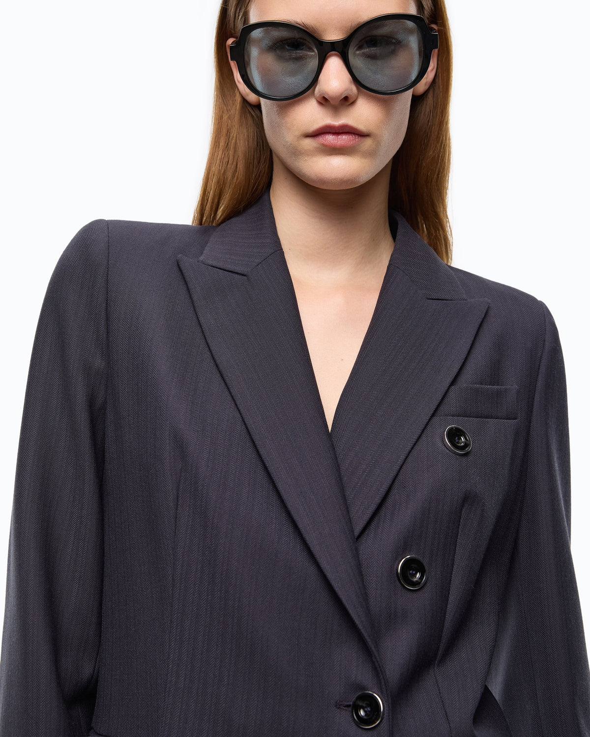 Blazer Trespassado Slim Fit em Lã - Pinko