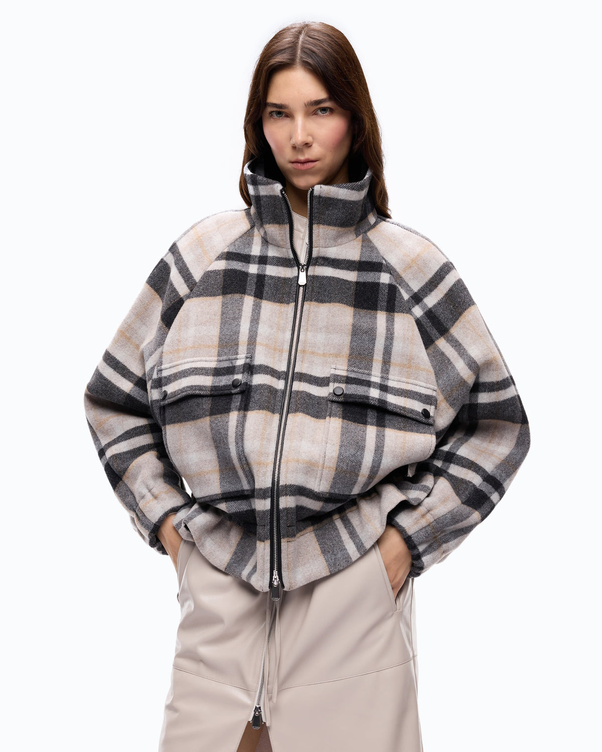 Casaco Oversized Xadrez com Fecho - Pinko