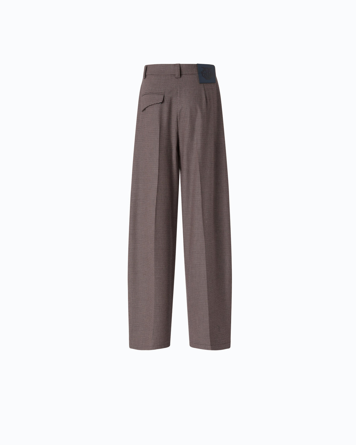 Calças Barrel Fit com Micro Pied-de-Poule – Pinko - Castanho Beyond The Dark