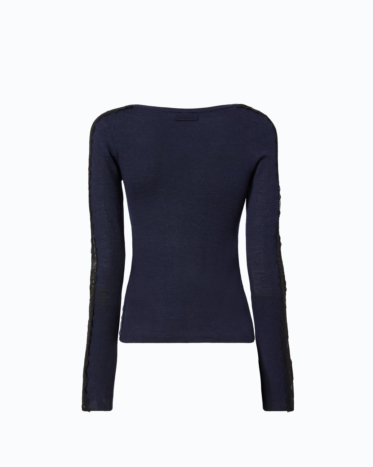 Cardigan de Lã com Aplicações de Renda – Pinko - Azul-marinho Profundo