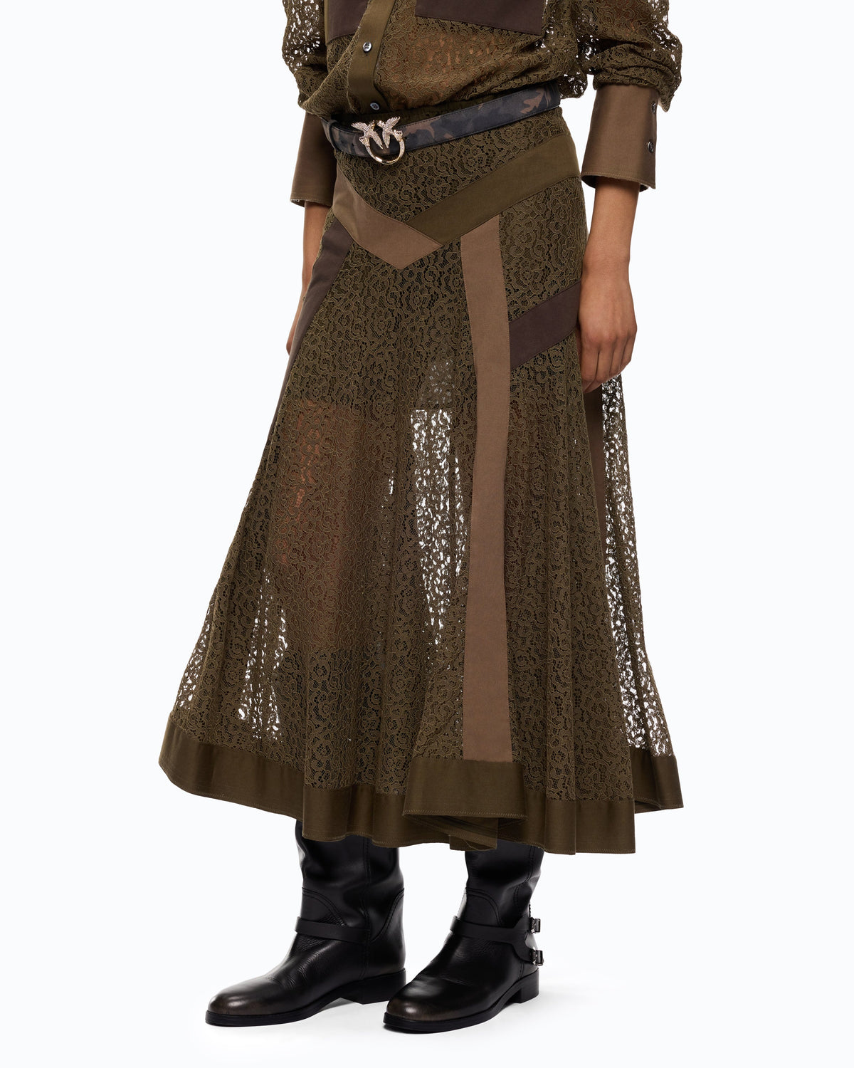 Saia Midi Evasé em Renda - Pinko