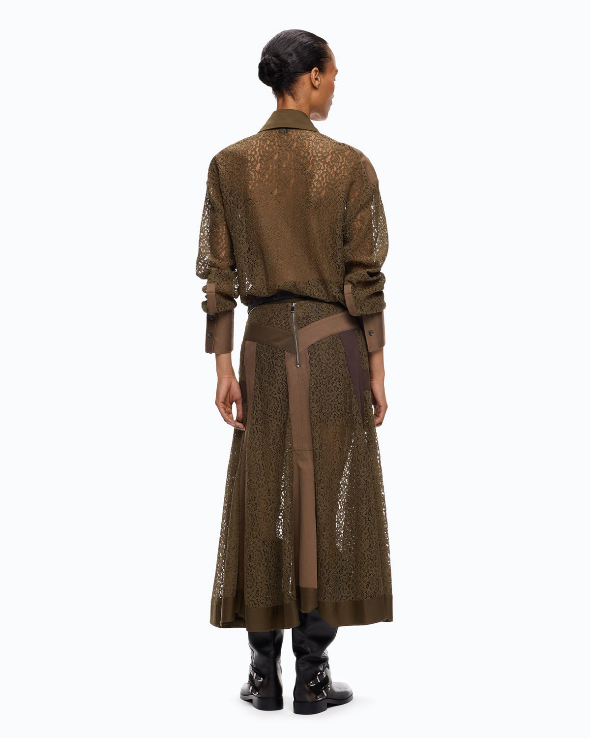 Saia Midi Evasé em Renda - Pinko