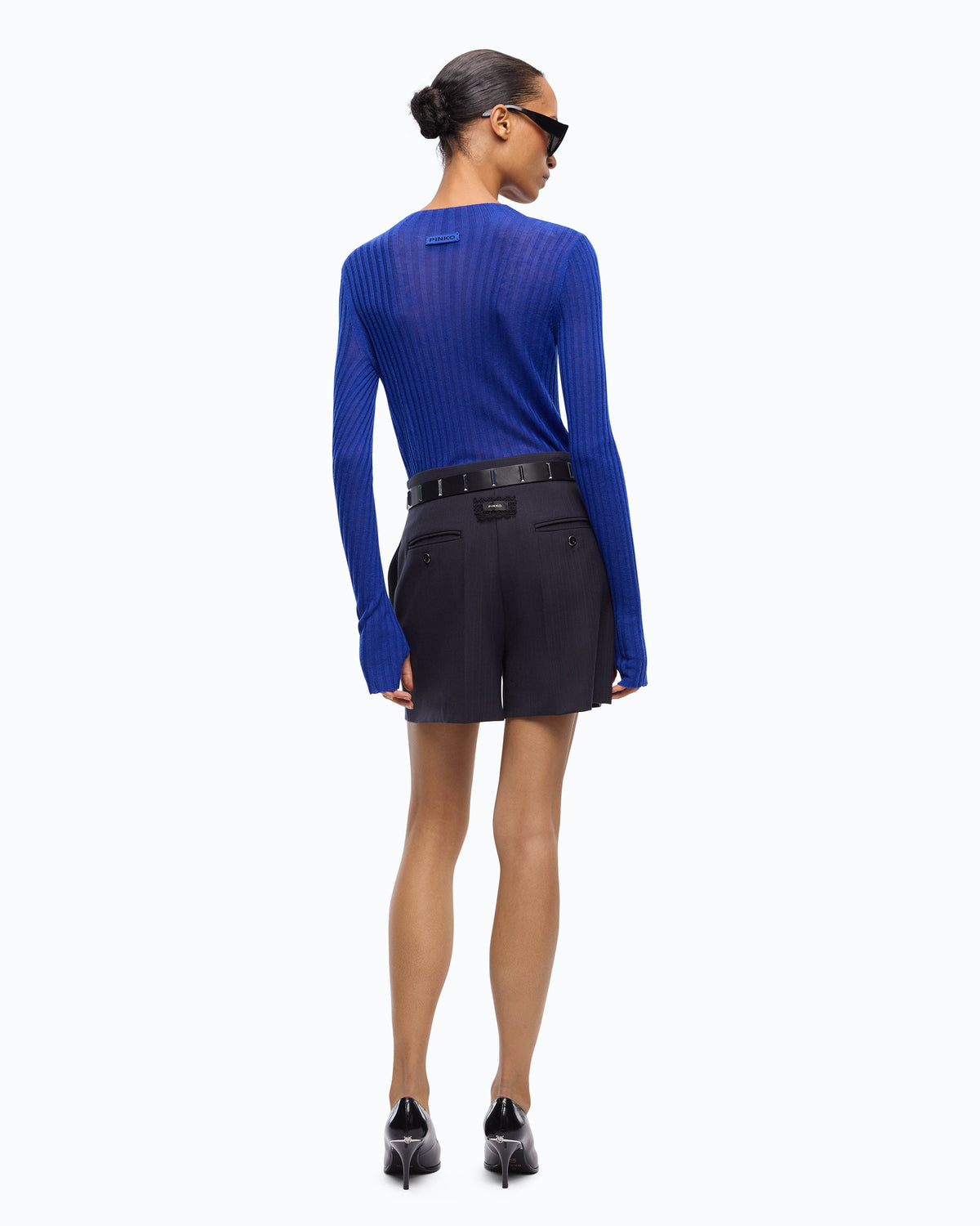 Camisola Canelada Leve Azul Mazzarino – Pinko - Azul Mazzarino