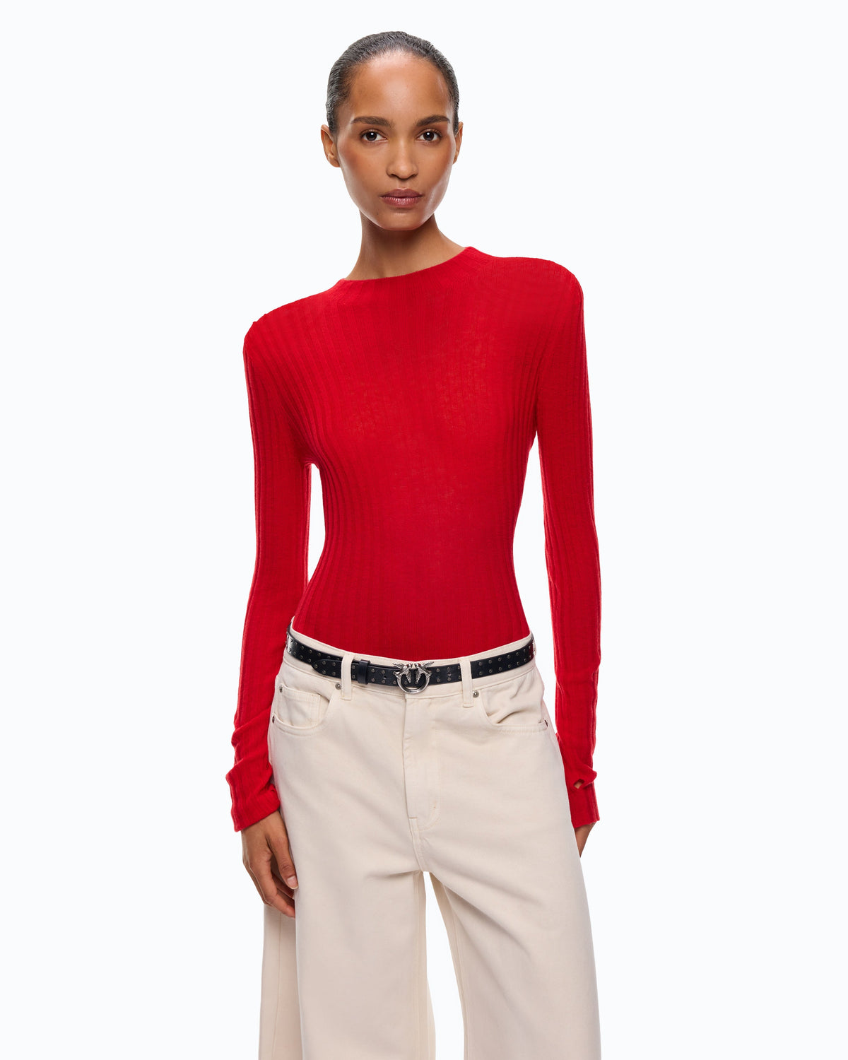 Camisola Canelada Leve Scarlet Flame – Pinko - Scarlet Flame