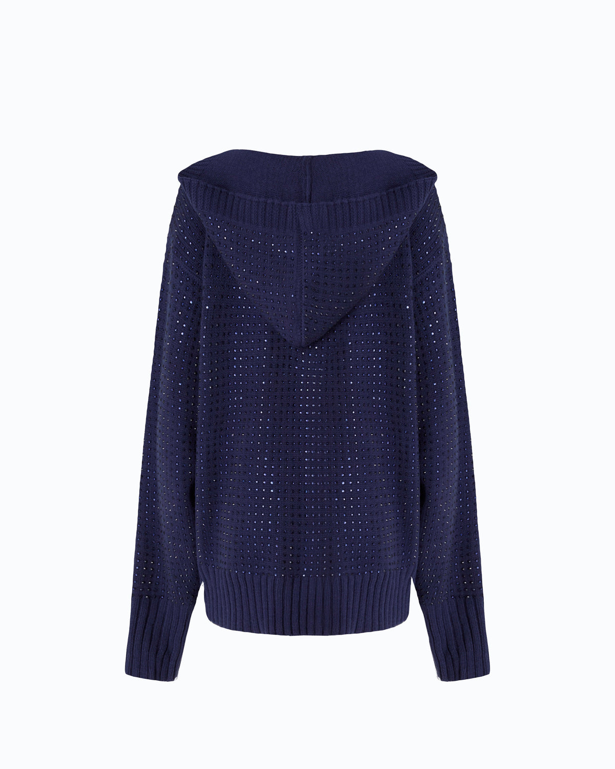 Cardigan com Capuz em Lã e Strass – Pinko - Azul Nautical