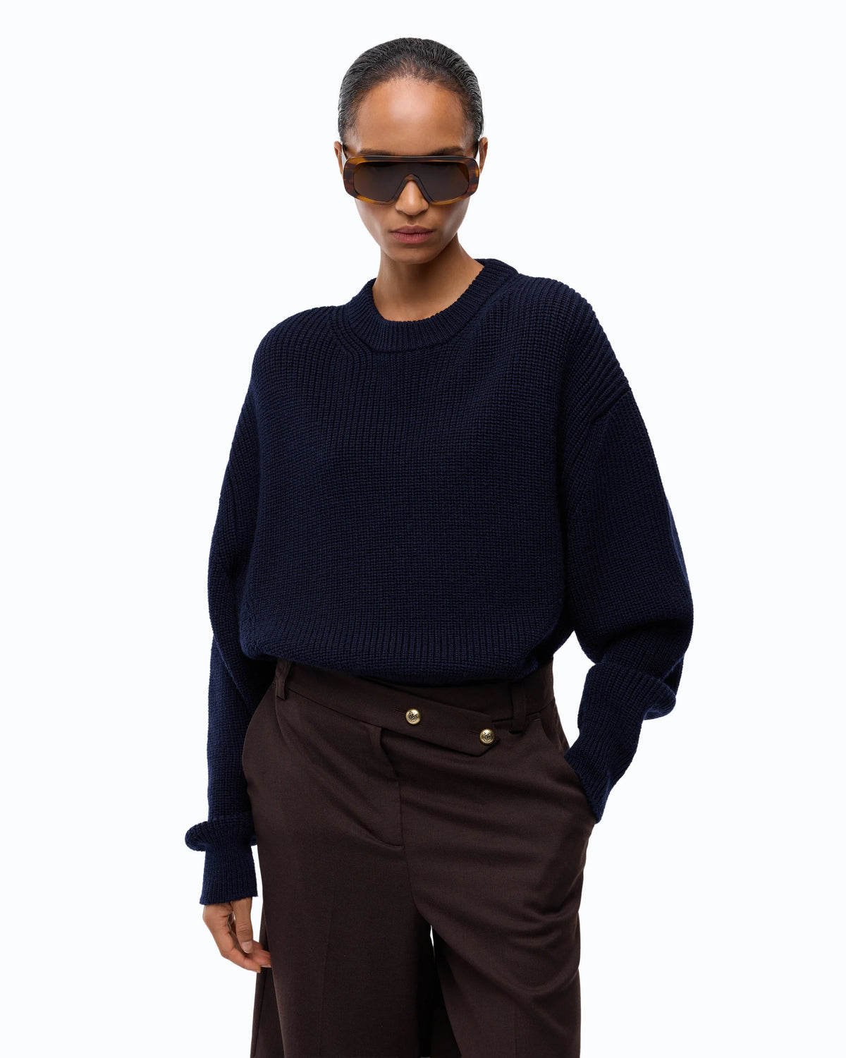 Camisola Canelada em Lã – Pinko