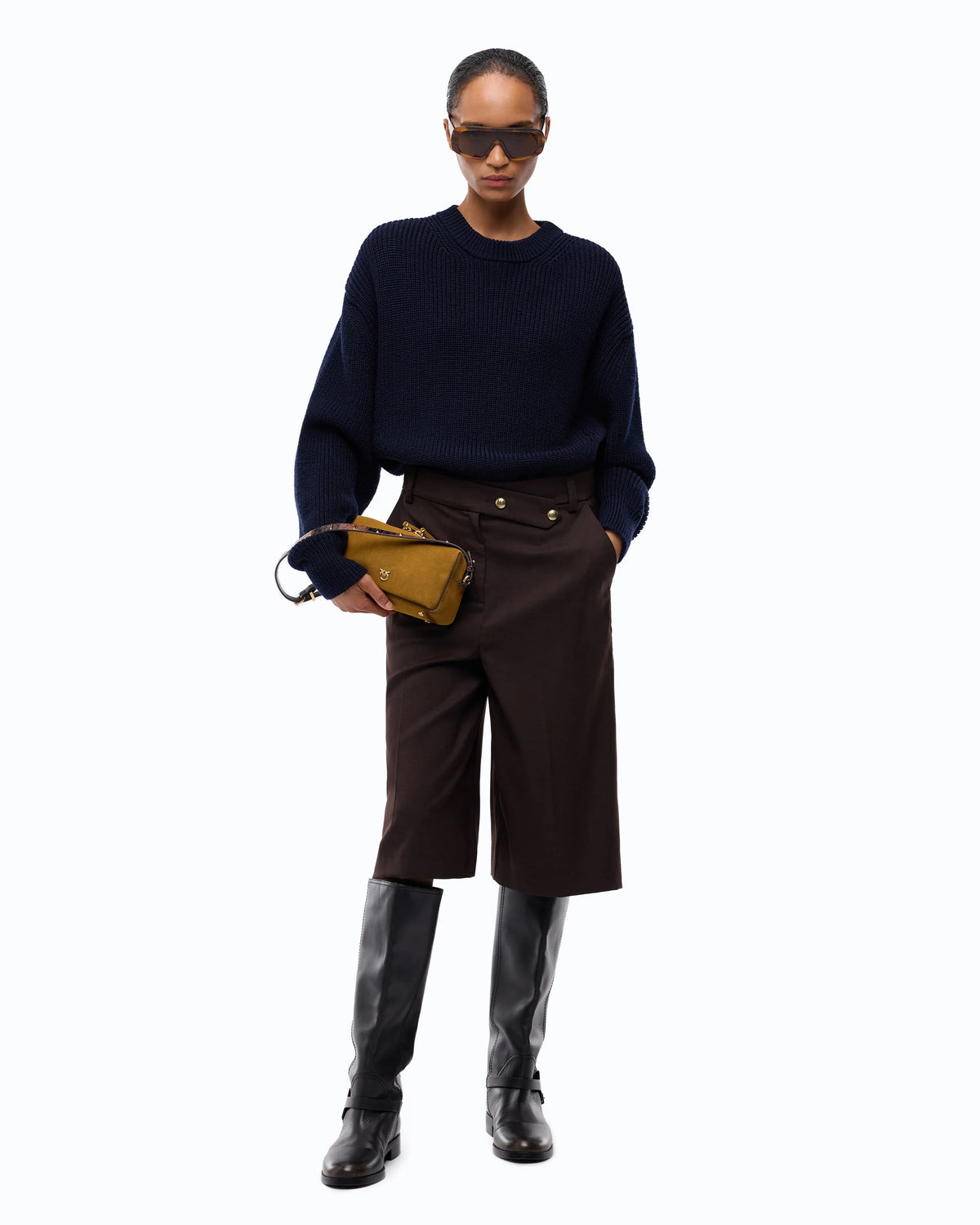Camisola Canelada em Lã – Pinko