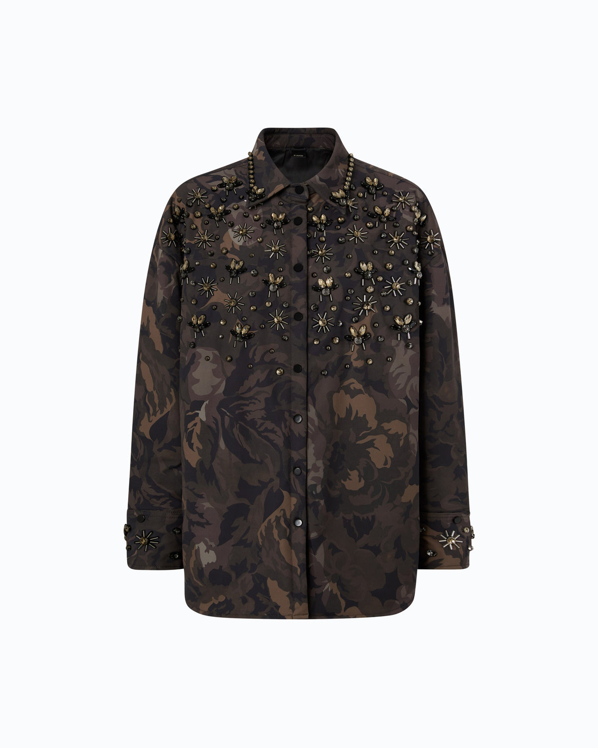 Overshirt Oversized Camuflada com Bordados - Pinko