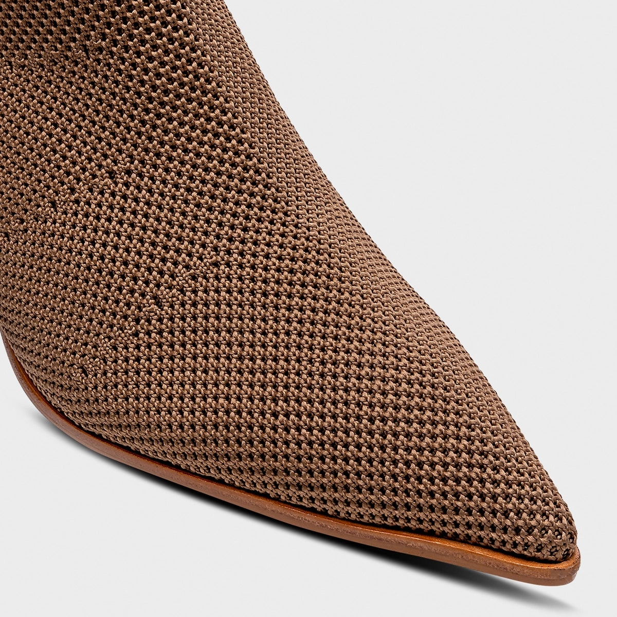 Bota Meia Salto Bloco Knit Marrom Honey - Carrano