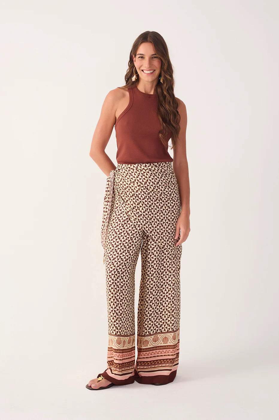Calças Solstício Wide-Leg com Lenço - Dress To