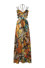 Load image into Gallery viewer, Vestido Longo Cut Out Estampado Mariposa - Masavi
