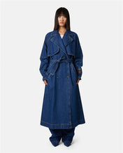 Carregar imagem no visualizador da galeria, Denim Trench Coat Com Logo - Iceberg
