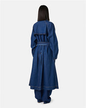 Carregar imagem no visualizador da galeria, Denim Trench Coat Com Logo - Iceberg
