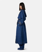 Carregar imagem no visualizador da galeria, Denim Trench Coat Com Logo - Iceberg
