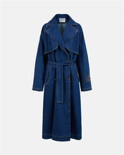 Carregar imagem no visualizador da galeria, Denim Trench Coat Com Logo - Iceberg
