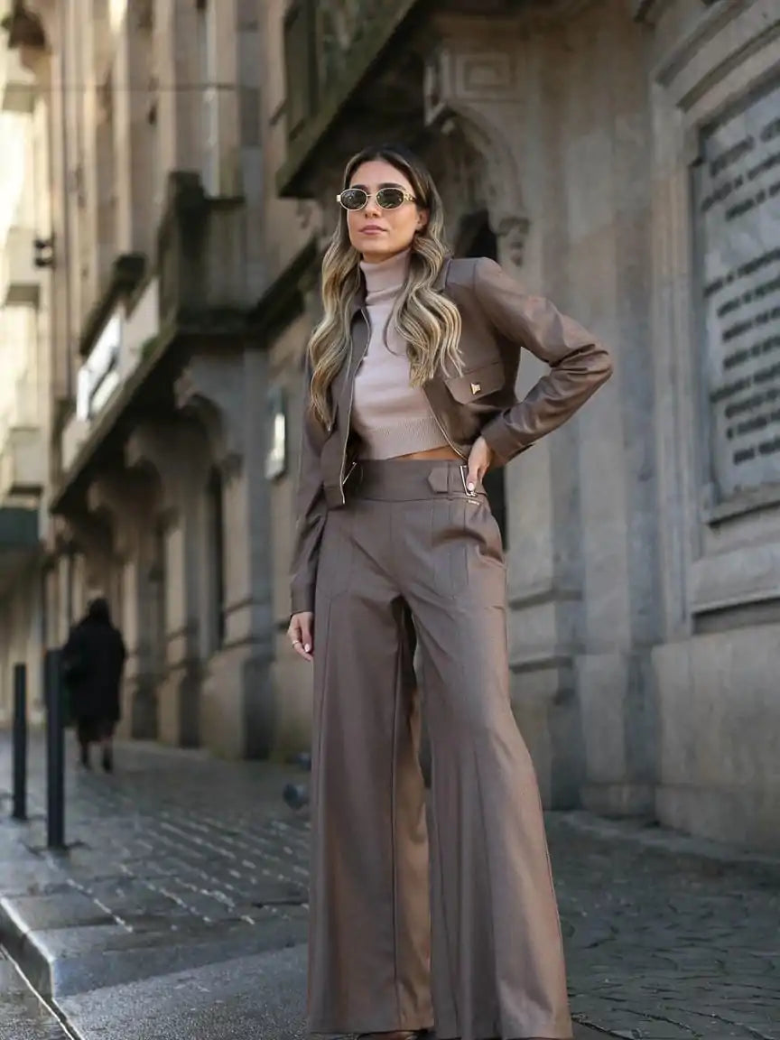 Calça LIsa Corte Largo - Scripta