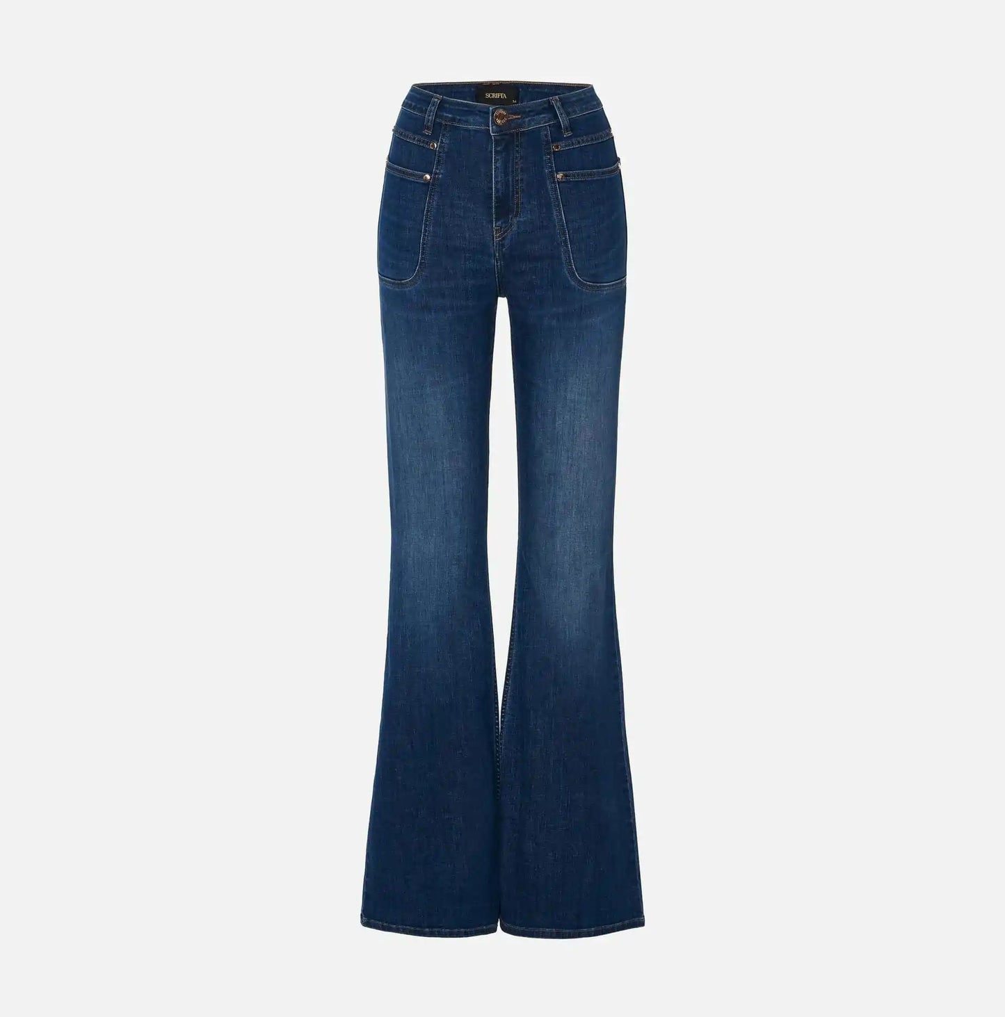 Calça Jeans Com Corte de Boca de Sino - Scripta