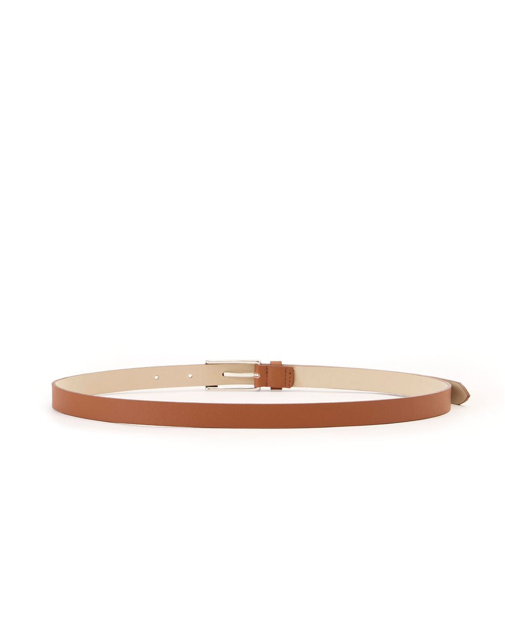 Cinto Slim em Pele Nappa Hazelnut ou Preto com Fivela e Logótipo Interior – Iceberg