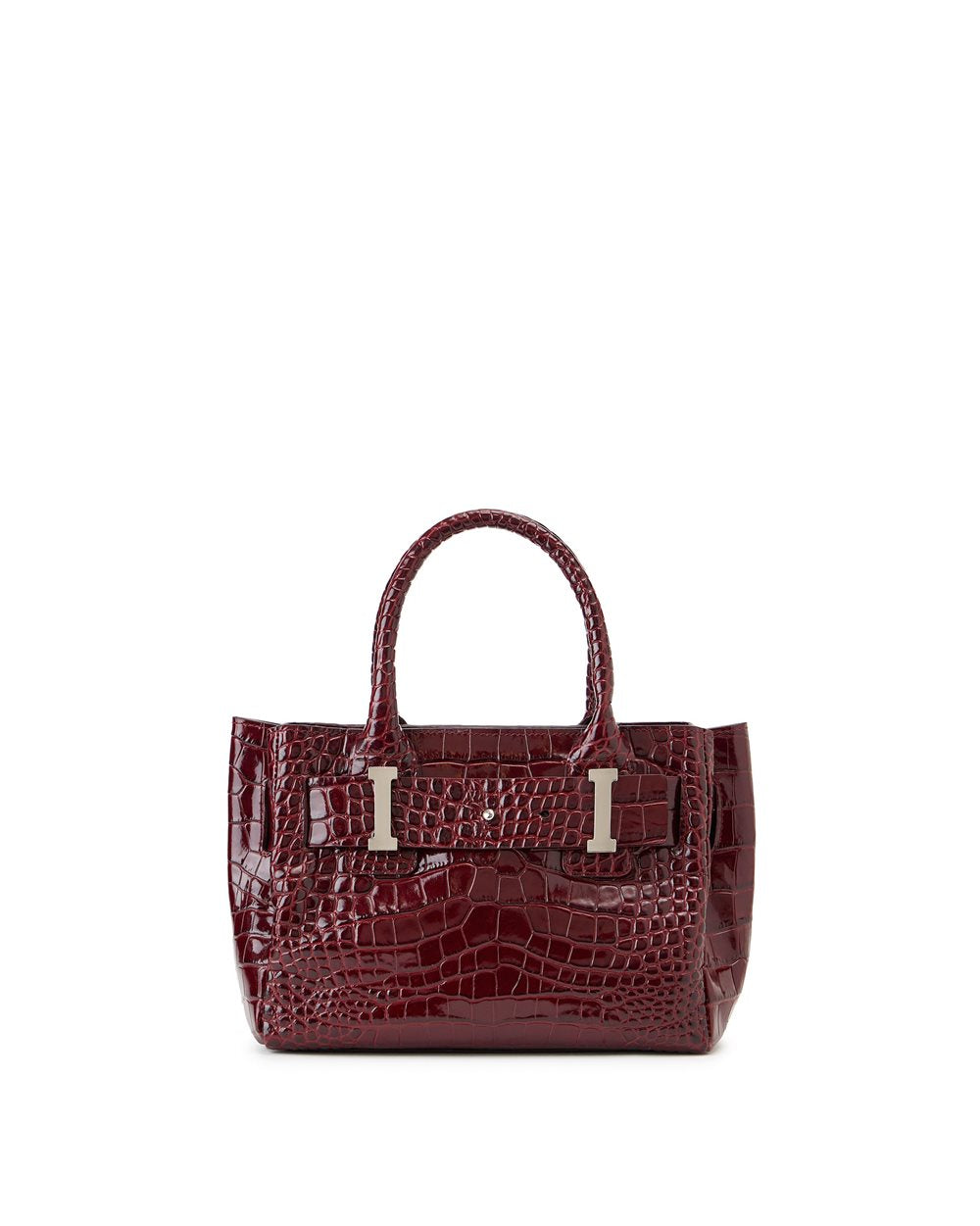 Shopper em Pele Burgundy com Fivelas Monogramadas – Iceberg