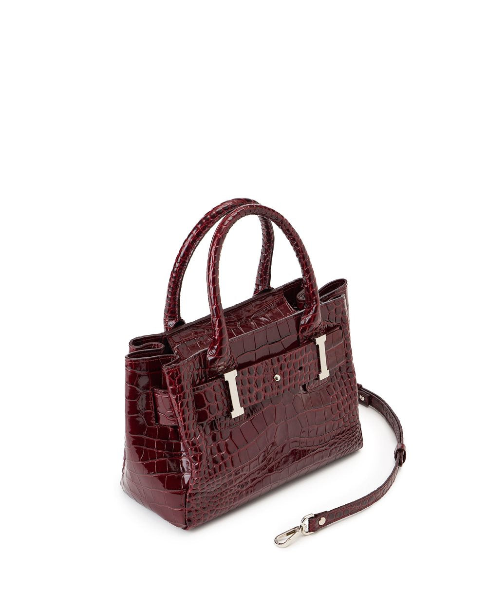 Shopper em Pele Burgundy com Fivelas Monogramadas – Iceberg