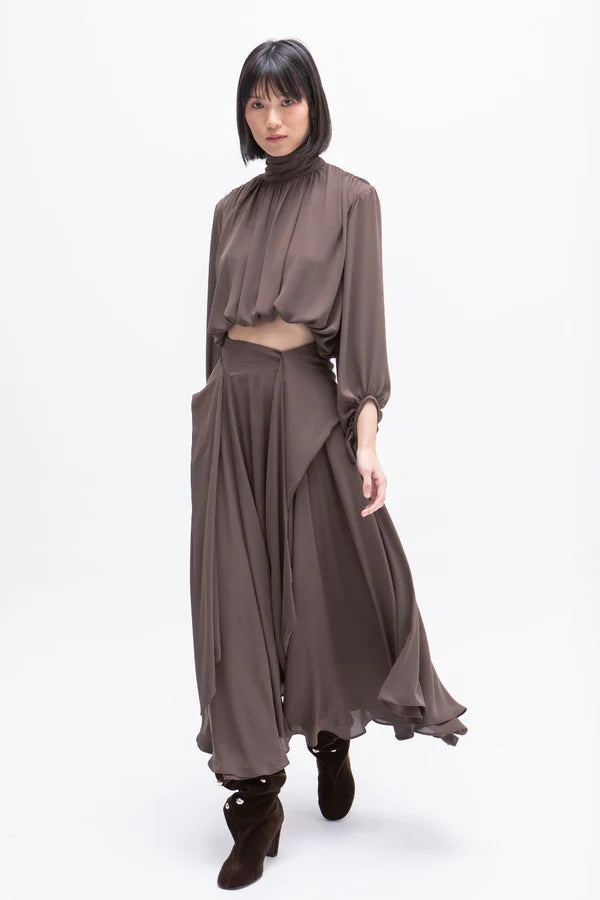 Blusa Bufante Castanho Noir - Masavi
