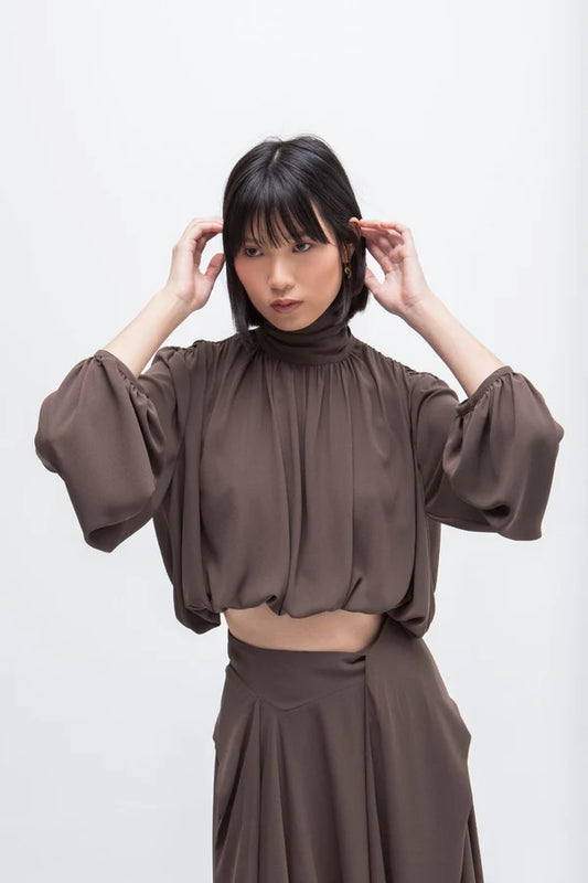 Blusa Bufante Castanho Noir - Masavi