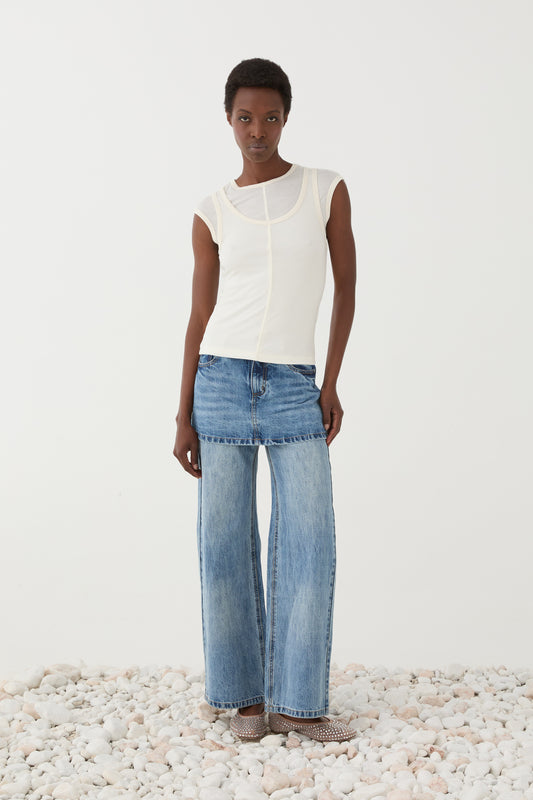 Top Justo Com Sobreposição Efeito Layering – Eleh