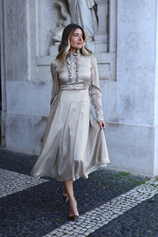 Vestido Midi Pata De Gallo - Masavi